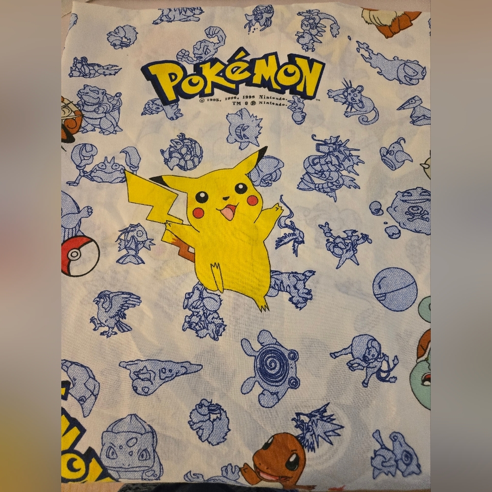 Vintage 90s Pokemon Twin Fitted Sheet. No Damage